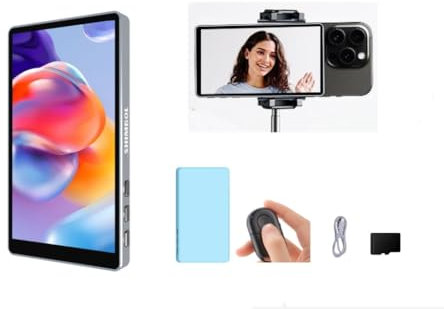 Shimbol CP5 Lite Phone Vlog Selfie Monitor Screen FHD Touch Screen 1080P 5 inch Rear Camera Monitor for Live Streaming,TikTok,Compatible with iPhone Include Magnetic Silicone Case (Blue Case)