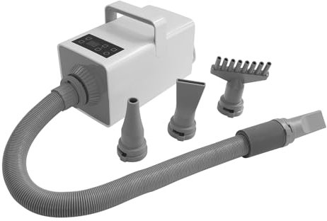 VonVVer Secador de pelo para perros con 4 boquillas, 2800 W, velocidad ajustable, 57 dB, silencioso, para mascotas, cuidado de perros con manguera de 2 m (con indicador)