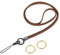 sourcing map Woven Neck Lanyard, 15.4 Leather Handmade Keychain Strap ID Badges Holder Lanyard for Clutch Cellphone Keychain Wallet Purse Accessories, Brown