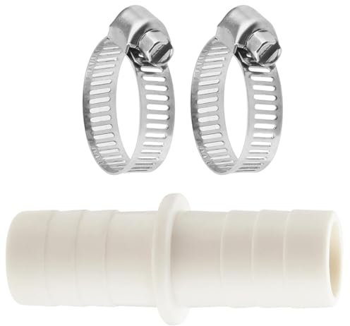 Washing Machine Waste Pipe Connector with Hose Clips Waste Pipe Extension Attachment Proof Hose to Straight Connection Coupler for Washing Machine Dishwasher Outlet Drain Hose