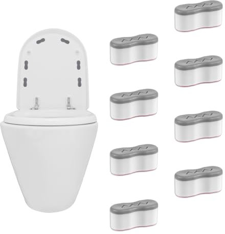 Ouligay 8 Stück WC-Sitz-Puffer,Abstandhalter Auflagestopfen für Toilettensitz, Abstandhalter für Wc Brille Dämpfer,Weiß WC Sitz Stoßstangen WC-Deckel Stopper für Zuhause Büro Hotel und Krankenhäuser