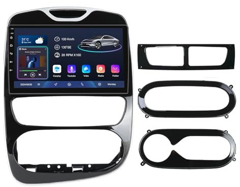 10'' Android 14 Pantalla Táctil Radio Coche 2 DIN para Renault Clio 4 BH98 KH98 2012-2018 con GPS Navigation Carplay/Android Auto Cámara de Respaldo Controles del Volante Bluetooth(YS60(8+128G))