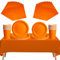 Service de table jetable orange de 69 pièces – 20 serviettes, 16 tasses, 16 assiettes de 17,8 cm et 22,9 cm, 1 nappe orange | Vaisselle biodégradable pour anniversaires, mariages, fêtes de Noël