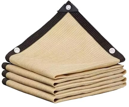 Rechteckiges Sonnenschutznetz Beige mit Ösen,85–95% UV HDPE Schattiernetz | Atmungsaktiv & reißfest, lichtblockierend, geeignet für Gewächshaus, Pergola, Balkon, Terrasse und weitere Outdoor-Bereiche
