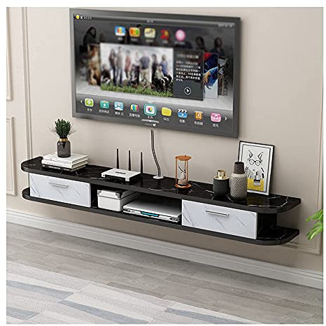 Floating Tv Stand Cabinet Tv Stand Cabinet Tv Wall Units per Soggiorno Tv Stand a Parete Cabinet in Legno Tv Console per Soggiorno Sala Intrattenimento Ufficio, ZIUTNSAV, e, 100 * 22 * 18.2Cm
