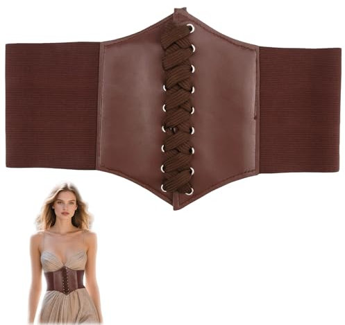 LuxStellar Korsett Gürtel, mittelalter Gürtel Damen mit Weitem Design Adjustierbarem Klettverschluss Unterbrust Korsett Damen für Kleider Kostüme Cosplay und Täglichen Bequem Formgebend