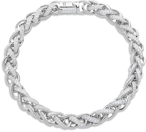 Tony Fein Zopfarmband Geflochten Rund 925er Sterling Silber Massiv 17,5 cm