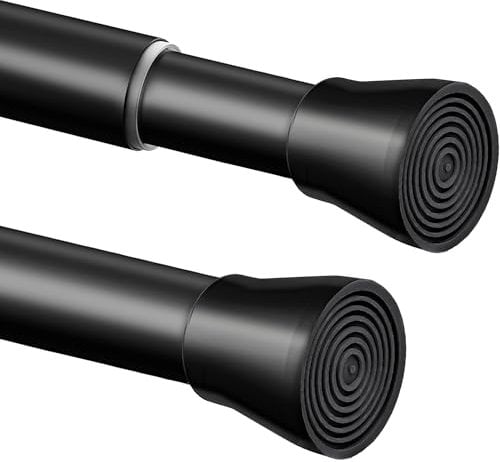 1 piece Shower rod without drilling, curtain rod without drilling Adjustable, shower curtain rod, telescopic rod for closet, bathroom, balcony, shower curtain - 48-70cm φ25mm Black
