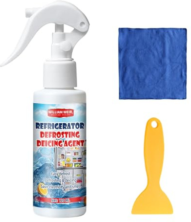 Abtauspray Für Gefrierschrank,120ml Kühlschrank Abtauspray,Enteiserspray Für Kühlschrank,Einfaches Auftauen,Mit Schaber Und Handtuch,Vielseitig Einsetzbar,Benutzerfreundlichkeit