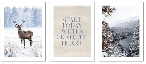 ARTFAVES® Poster Set - Winter Momente 1-3-teilige Bildercollage Wohnzimmer, Schlafzimmer - moderne Wandbilder Natur, Schnee, Landschaft - 30x40 cm - ohne Rahmen