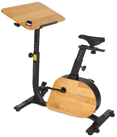XTREXO EB400-desk – 2-in-1 Deskbike & Heimtrainer – Leises PMS-Magnetsystem & Holz-Design – 16 Widerstandsstufen & Verstellbarer Tisch – Ergonomisches Fitness-Fahrrad für Home Office & Cardio