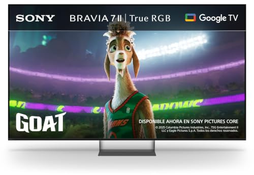Sony BRAVIA 7 II True RGB 85 Inch TV, 4K Smart TV (Google TV), RGB LED, XR Processor with AI Technology, 120hz Television with Dolby Vision/Atmos, PS5 compatibility, 85XR75M2, 2026 Model