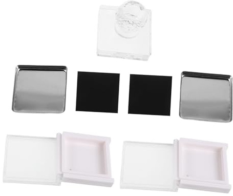 Healeved 2 Pezzi Contenitore Magnetico per Ombretto Ricaricabile con Scatola per Blush e Palette Compatta per Make-up Professionale Viaggio
