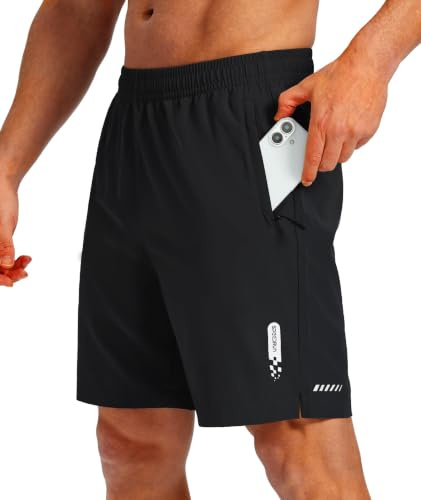 ZITY Men's Shorts Gym Running Athlctic Shorts 7 Quick-Dry Breathable Basketball Workout Summer Shorts with Zipper Pockets M-3XL