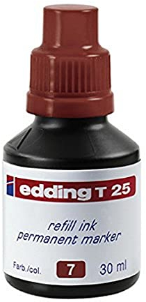 edding T 25 Nachfülltinte Permanent Marker - braun - 30 ml - mit Tropfenspendersystem, zum schnellen Nachfüllen fast aller edding Permanent Marker