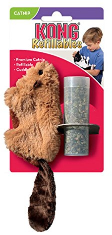 Kong Rechargeables Beaver Jouet à Herbe à chat, 16,5 x 3,8 x 4,4 cm