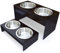 PerFusion Bamboo Raised Feeder Elevated Dog Bowls, Cat Bowls, Food and Water Bowls Aid Digestion Anti Slip Feeder - Brown - Tall