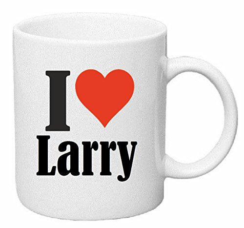Reifen-Markt Kaffeetasse I Love Larry Keramik Höhe 9,5cm ? 8cm in Weiß