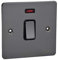 Schneider Electric Ultimate Flat Plate - Single Light Switch, with Neon Indicator, Double Pole, GU2211BBN, Black Nickel with Black Insert