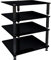 NorStone Bergen Meuble Hifi 4 tablettes modulables Pointes et Contre-pointes Finition Noir Laqué