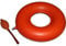 Sitzring Gummi aufblasbar- 40 cm Durchmesser - rot - mit Luftpumpe - Sitzkissen gegen Beschwerden bei Dekubitus, Hämorrhoiden, Rückenschmerzen und zur Steißbein Entlastung