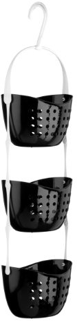 Premier Housewares 1601485 3-Tier Shower Caddy - Black Height 83 cm x width 23 cm x depth 17 cm