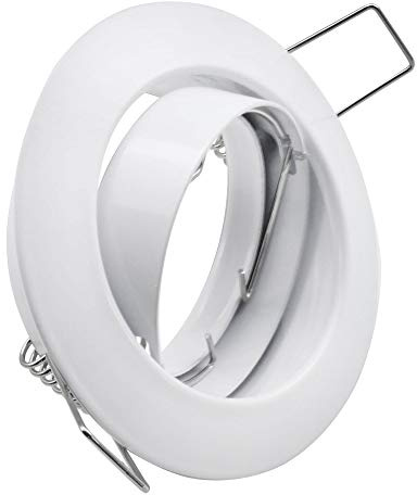 10x SET Einbaustrahler + GU10 für 230V weiß Schwenkbar rund Einbau Spots Decken Strahler Leuchte Spots Deckenleuchte Lampe Einbauleuchte Einbaurahmen 104S-TP WH
