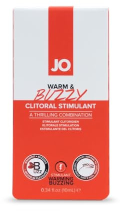 JO Warm and Buzzy Clitoral Gel for Women, Warming Tingling Sensation, 10 mL