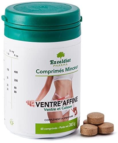 Brûleur de Graisse | Ventre Plat Puissant | Confort Digestif, Ballonnement | Thé Vert, Guarana, Artichaut | 60 Comprimés | VENTRE AFFINE