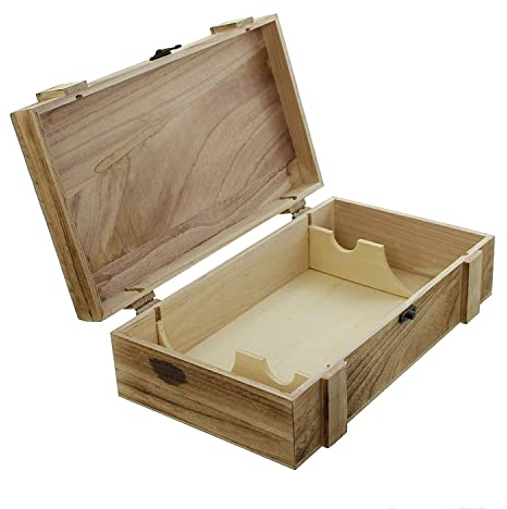 Caisse à vin « rustique » en bois, boîte cadeau pour 2 bouteilles de vin, caisse en bois avec fermeture en métal filigrané