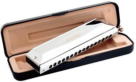 East Top 16 trous Clé d'harmonica chromatique professionnelle de 64 tonnes de C, harmonica professionnel pour adultes, musiciens de groupe et étudiants (SR)