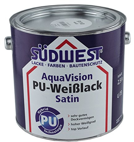 Südwest AquaVision PU-Weißlack Satin 2,5 Liter