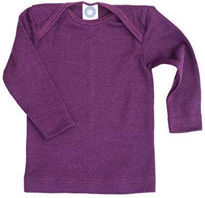 Cosilana, Baby Unterhemd Langarm, 70% Wolle 30% Seide (Pflaume, 98-104)