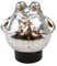 Schwimm-Frosch mittel Maße 12cm x 13cm in Silber/glänzend aus Glas
