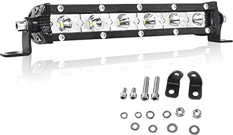 Willpowe Phare de Travail LED Barre LED 30W 18cm 12V Projecteur LED Voiture Etanche IP67 Rangée Unique Spot Feux Antibrouillard LED Feux de Travail pour 4x4 Voiture Camion Tracteur SUV Bateau