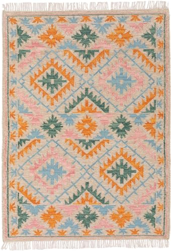 benuta Pure Handgewebter Kelim Zohra - Wolle handgewebt - Rechteckig & im Style: Kelim, Ethno-Style, Natural Living - Pflegeleicht für Wohnzimmer Schlafzimmer | Multicolor/Beige | 120x170 cm