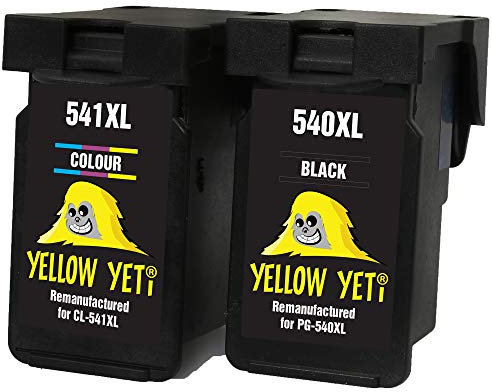 YELLOW YETI Ersatz für Canon PG-540XL CL-541XL Druckerpatronen Schwarz/Farbe kompatibel für Canon Pixma MG3250 MG3550 MG4250 MG3150 MX395 MX535 MG3650 MG2250 MG2150 MX525 MX475 MX435 MX375 MX455