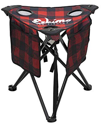 Eskimo 34840 Plaid XL Tripod Ice Fishing Stool, Buffalo Plaid Red/Black, XL Tripod Stool (Plaid XL Tripod Stool)