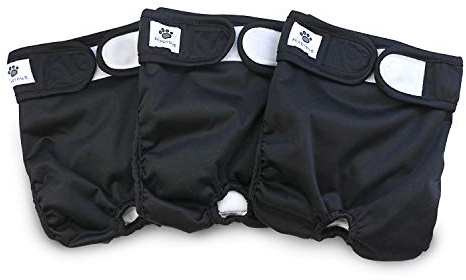 Hisprout weiblich Hund Windel wiederverwendbar waschbar Langlebig Hund Windeln Hose,Schwarz,M