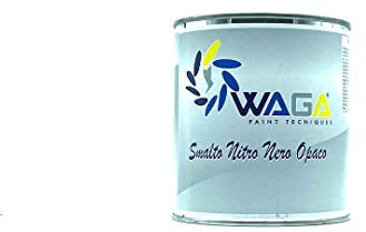 Waga Paint Tecniques - Smalto Nitro Nero Opaco per Verniciatura Cerchi in Lega Auto, AntiGraffio (750 ML)