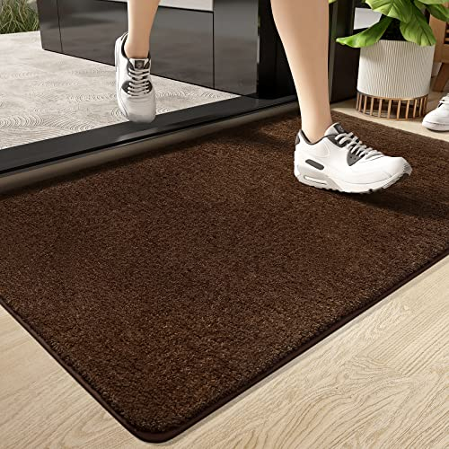 Color G Door Mat 80 x 120 Cm, Machine Washable Doormat Indoor, Absorbent Front Door Mat Inside, Dirt Trapper Door Mats Indoor Washable for Indoor Entrance, Living Room, Bedroom, Pets and Dogs (Brown)