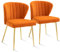 Sepnine® Esszimmerstühle Samt 2er Set, Moderner Küchenstuhl, Polsterstuhl Esszimmer, Ergonomischer Essstuhl mit goldenen Beinen für Wohnzimmer, Schlafzimmer, Küche (Orange)
