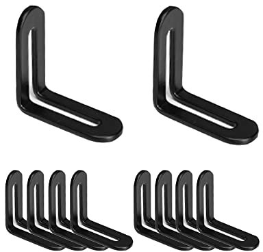 Lot de 10 équerres d'angle réglables en forme de L de 4,5 cm avec fente, connecteur en métal coulissant, support de fixation à angle droit pour chaise en bois, bibliothèque, planche, fenêtre, meubles