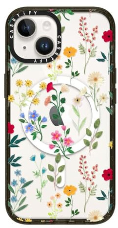 CASETiFY Schutzhülle für iPhone 14 – Schlagfest kompatibel mit MagSafe | 2,5 m, 4-facher Fallschutz in Militärqualität, Spring Botanicals 2, Schwarz