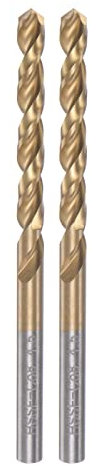 sourcing map 2pcs Twist Drill Bits 4.5mm Titanium Coated (HSS-E) M42 High Speed Steel 8% Cobalt Straight Shank for Stainless Steel Aluminum Alloy Metal