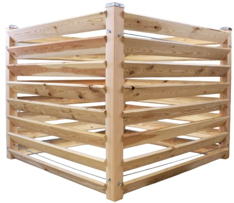 Gartenwelt Riegelsberger Composteur moderne en bois de mélèze massif env. 120 x 120 cm Hauteur 100 cm
