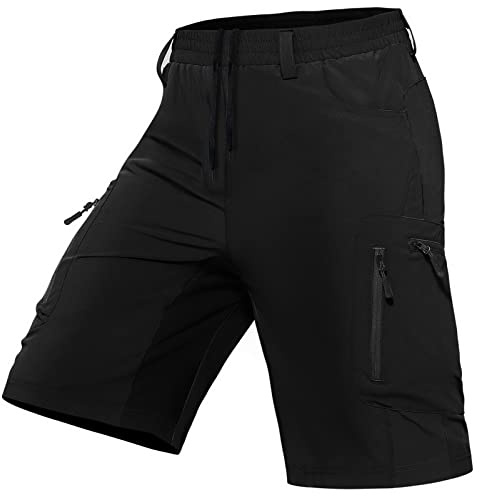 Cycorld Kurze-Hosen-Herren-Shorts, Wanderhose-Herren-Kurz-Schnell-Trocknend-Cargo-Bermuda-Cargo-Chino-Shorts-MTB-Hose Laufhose Sporthose Arbeitshosen Männer Kurz Sommerhose(Kohleschwarz,S)