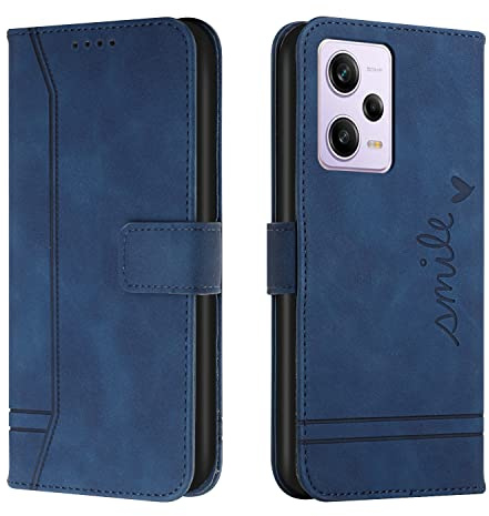 Trugox Handyhülle für Xiaomi Redmi Note 12 Pro 5G Hülle Klappbar Klapphülle mit Kartenfach Handytasche Handy Schutzhülle Tasche Leder Wallet Flip Case Slim Book Cover - Blau