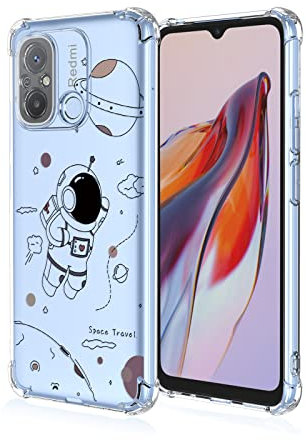 GOKEN Hülle Schutzhülle Handyhülle für Xiaomi Redmi 12C / Redmi 11A, Transparente Weiche TPU-Silikonhülle mit Farbenfrohem Druckdesign, Stoßfest -A019