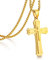 jiamiaoi Kreuz Kette Gold Farben Kette mit Kreuz für Herren Damen Kruzifix Anhänger Halskette Edelstahl 24'' Ketten